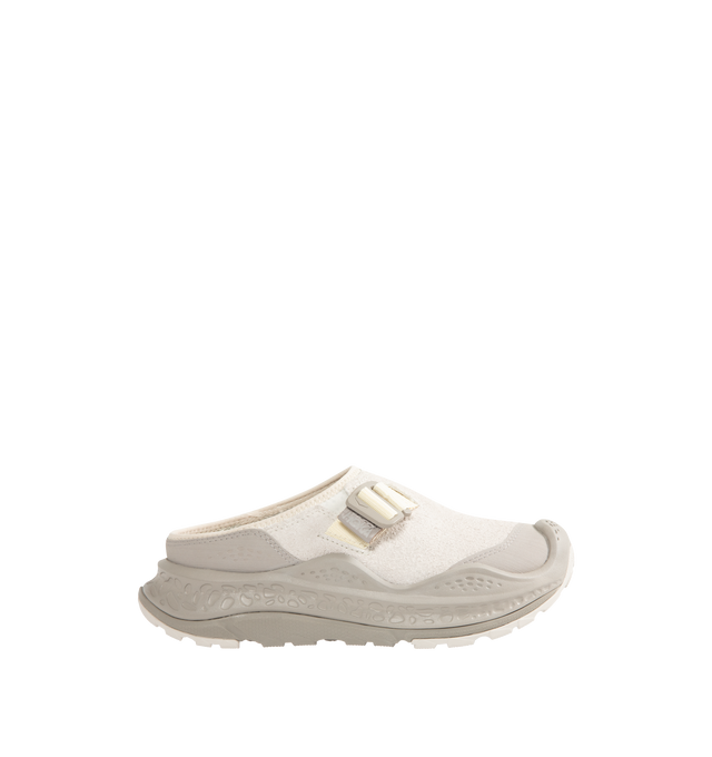 Image 1 of 5 - GREY - HOKA Ora Primo EXT Shoe featuring a suede upper, G-hook closure that cinches down reflective webbing, scratch rubber toe and heel details, metal hardware, neoprene collar lining and dual-layer EVA midsole.