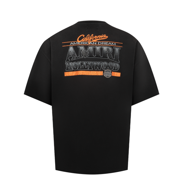 Image 2 of 2 - BLACK - AMIRI American Dream Crystal Tee featuring oversized fit, short sleeves, crew neck and graphic printed on front and back. 100% cotton.
