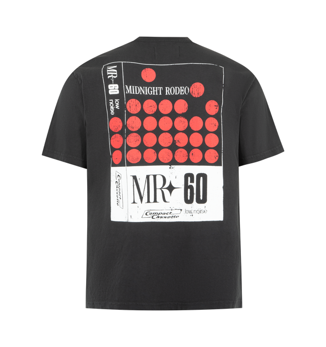 Image 2 of 2 - BLACK - MIDNIGHT RODEO Cassette Tee featuring short sleeves, crew neck, front and back graphic logo detail and lightweight jersey fabric. 100% cotton. Made in USA. 