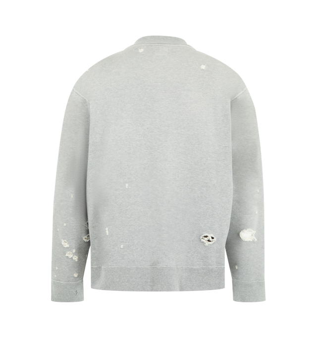 Image 2 of 2 - GREY - NEEDLES Deconstructed Zipped Sweatshirt featuring darts in the sleeves create a three-dimensional silhouette, drop shoulder, ribbed panels at the sides, zip closure and printed logo. 100% cotton. Made in Japan.