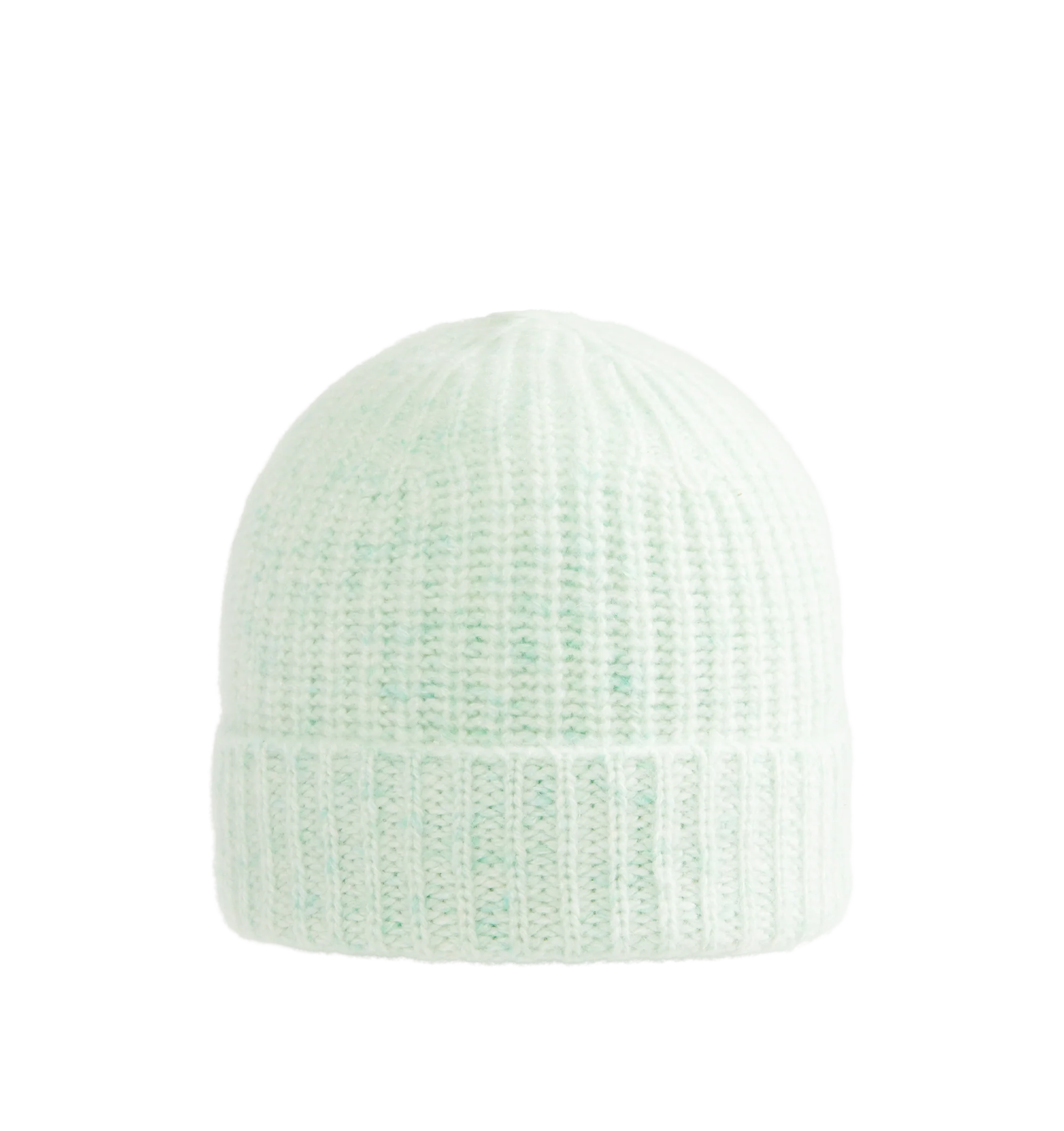 Image 1 of 2 - GREEN - Auralee Men's Cashmere Nep Knit Cap is crafted from 100% cashmere featuring a light, smooth hand, complemented by the depth of color and subtle texture created by the nep, giving the material a rich, nuanced appearance.