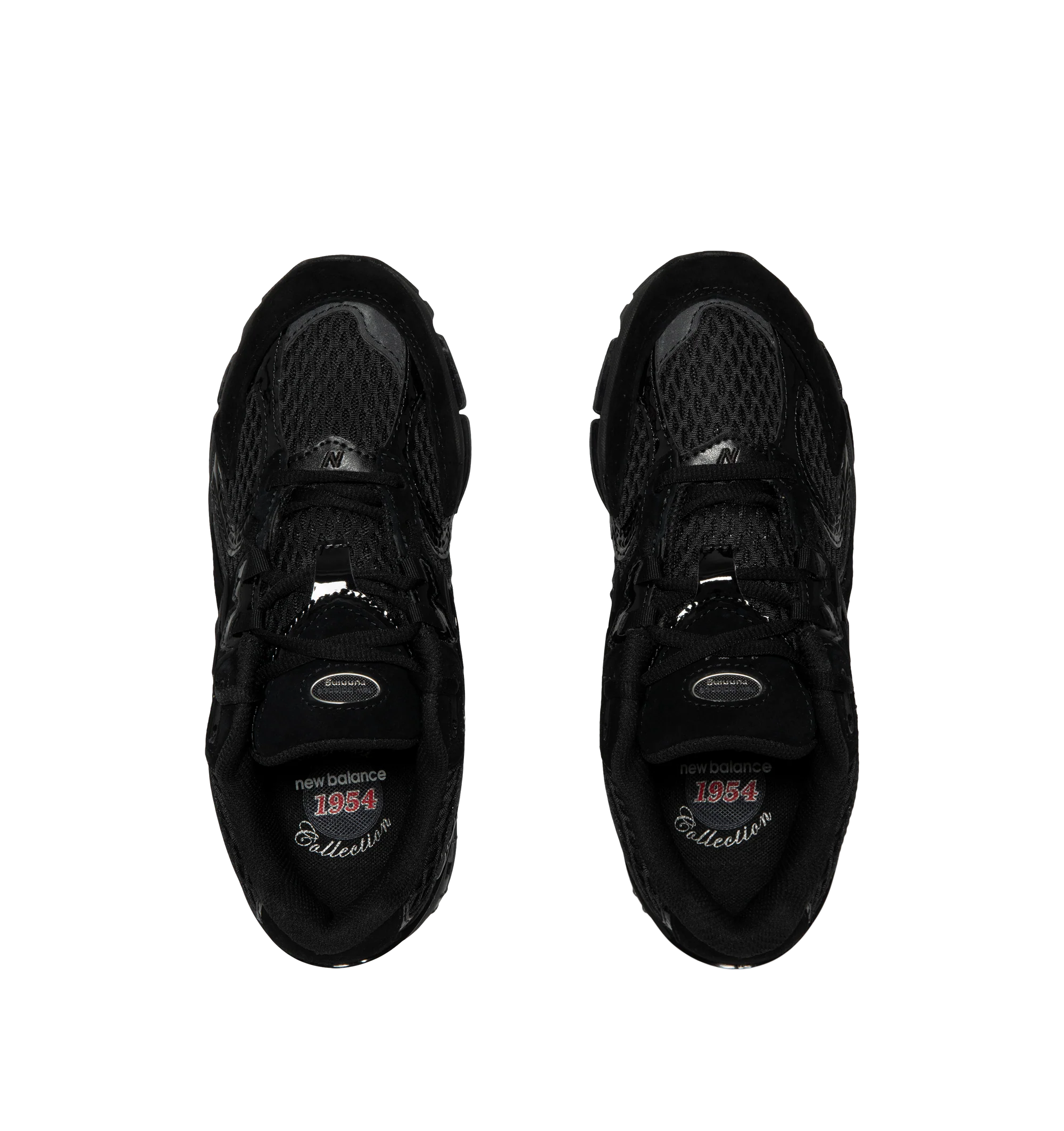Image 5 of 5 - BLACK - New Balance 1954R Unisex Sneakers feature a suede and mesh upper inspired by the 2002 and 1906 models, combining breathable mesh with synthetic and pig suede overlays. ABZORB midsole cushioning absorbs impact through a combination of cushioning and compression resistance, while a traditional lace-up closure provides an adjustable fit. Upper: Synthetic, Mesh, and Pig Suede.