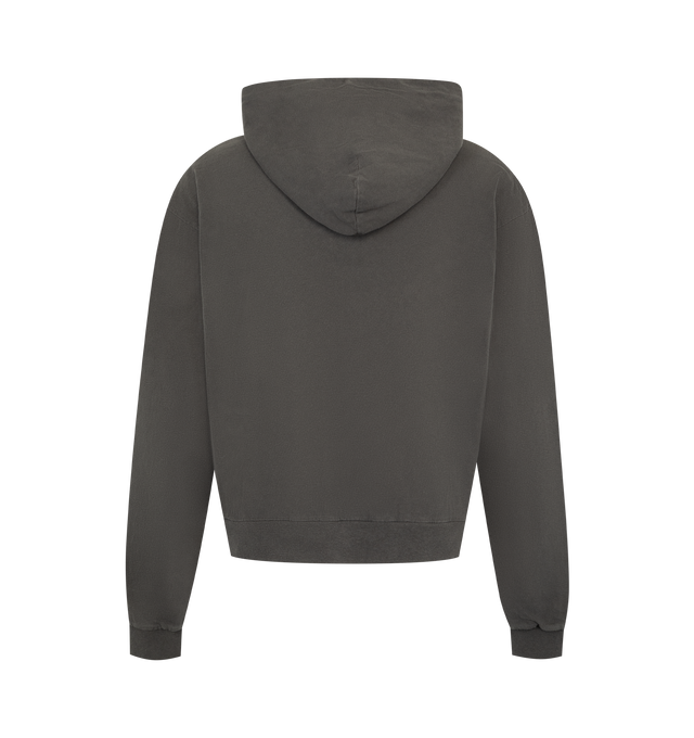Image 2 of 2 - BLACK - THE ROW Mabon Zip-Up Hoodie featuring soft cotton jersey, two-way zip closure, drawstring hood, side slit pockets and ribbed hem and cuffs. 100% cotton. Made in Japan.