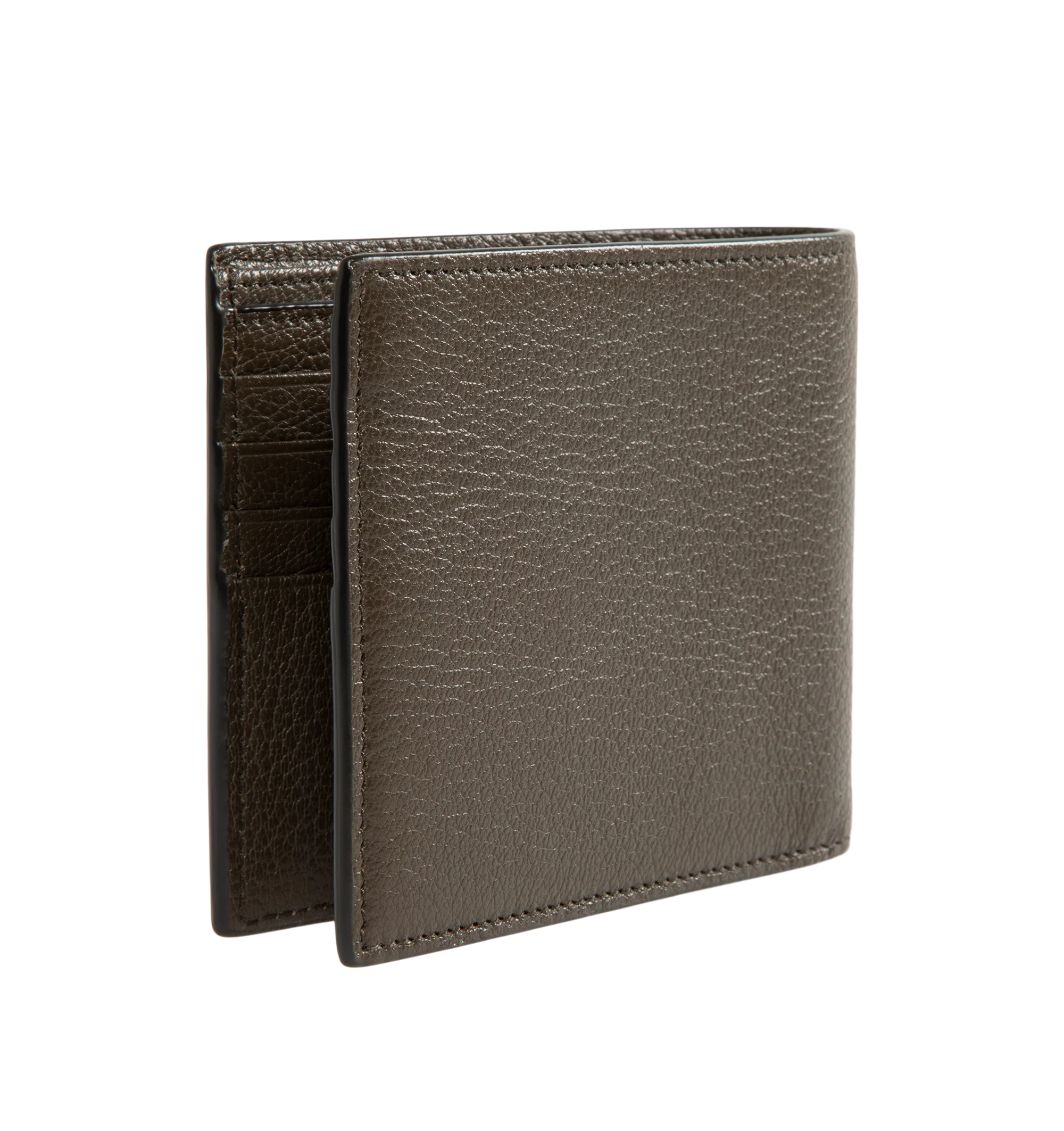Image 2 of 3 - BROWN - Saint Laurent Mens Wallet is crafted from leather featuring a classic bifold silhouette, interior card slots and bill compartment, and embossed Saint Laurent logo. Main Material: 100% Leather. Made in Italy.