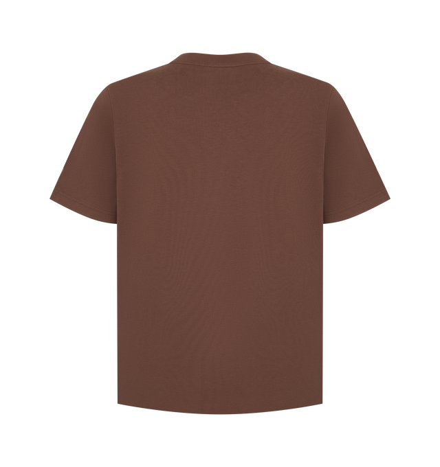 Image 2 of 2 - BROWN - CASABLANCA Applique Classic T-Shirt featuring short sleeves, crew neck, relaxed fit and graphic on front. 100% cotton.