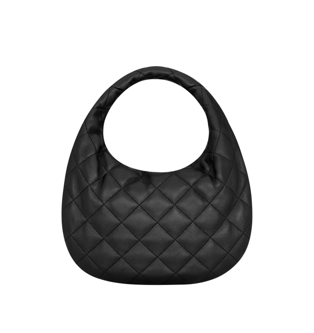 Image 2 of 3 - BLACK - SAINT LAURENT Icarino Bag in quilted nappa featuring baby version of the iconic Icar, with diamond-quilted topstitching, leather lining, bronze-tone hardware and zip closure. 6.7-10.2" x 5.1" x 1.2". Lambskin. Made in Italy. 