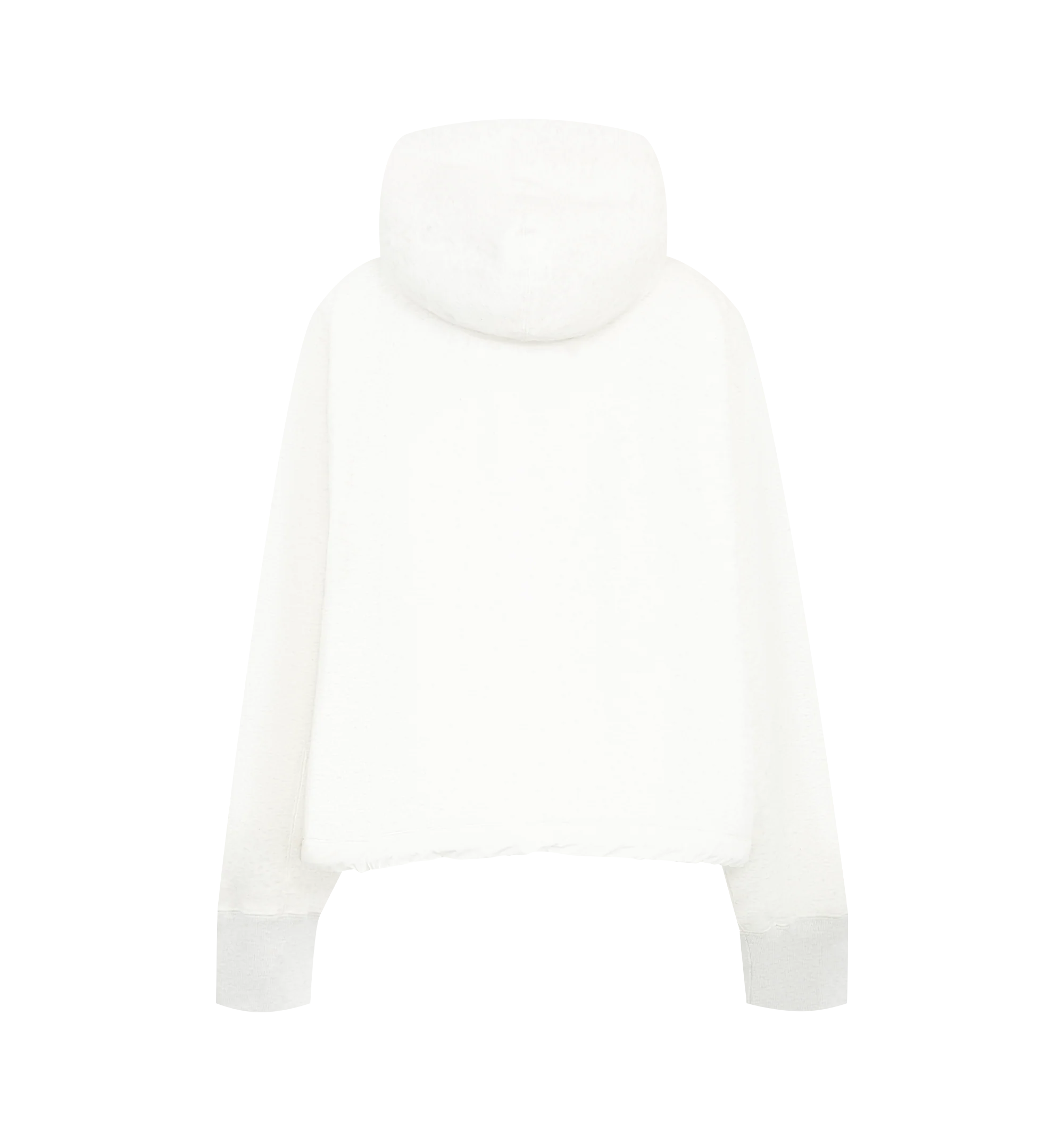 Image 2 of 3 - WHITE - Sacai Womens Cotton Jersey Hoodie is crafted from soft cotton jersey. Features an adjustable drawstring hood, drawstring hem, long sleeves, ribbed cuffs, and a relaxed fit. Main Material: 100% Cotton. Made in Japan.