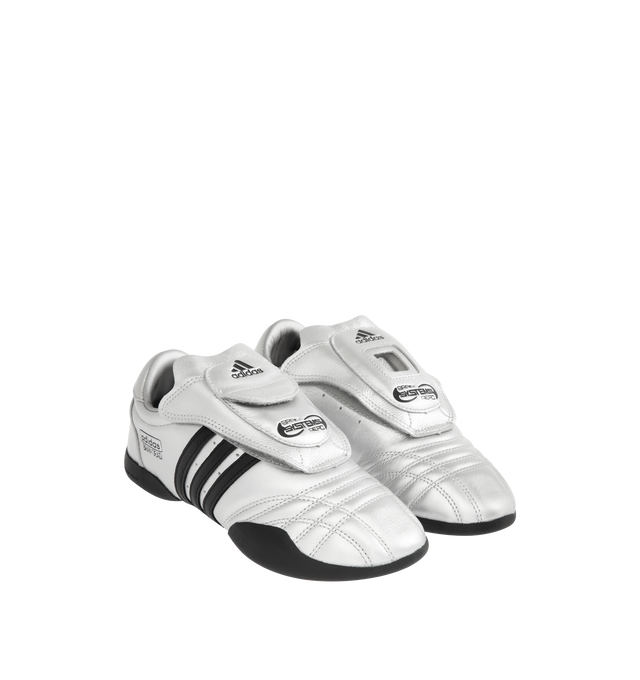 Image 2 of 5 - SILVER - ADIDAS Brain Dead Techwondo Sneaker featuring regular fit, leather and synthetic upper, leather liner, rubber outsole and cold cement construction.