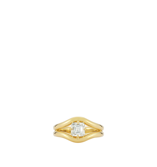 Image 2 of 2 - GOLD - JEMMA WYNNE FORME Diamond Pinky Contour Ring featuring 18k gold and Asscher Cut Diamond- 0.75cts. Cheap Luxury Handbag Shop offers a range of initial pieces from this collection in-store. For personal consultation and detailed information about jewelry, please contact our dedicated stylist team at personalshopping@hirshleifers.com. This item may be restricted for online purchase to international clients. For assistance purchasing this item please contact our dedicated stylist team at personalshoppi 