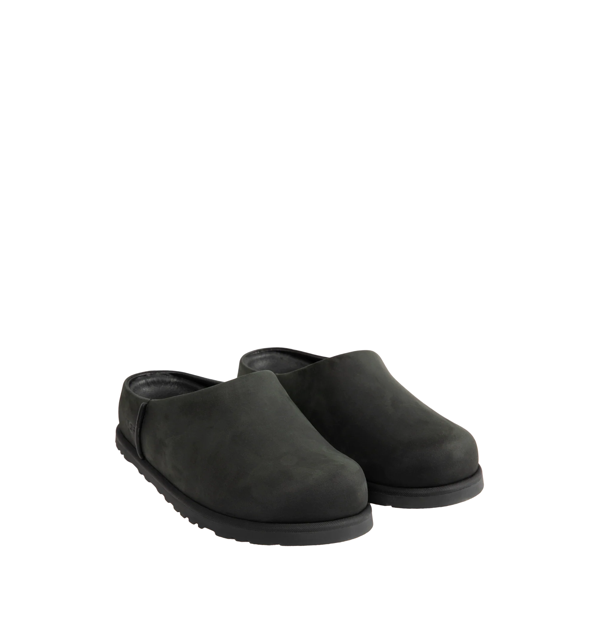 Image 2 of 4 - BLACK - UGG women's Otzo Clog built with a luxe nubuck upper, thoughtful knit + leather lining, and a contoured footbed for steady movement. This clog has easy slip-on style with all-day comfort. Waterproof leather, nubuck upper, leather and wool jersey lining with peppermint-based anti-odor treatment. Contoured EVA footbed, lightweight rubber outsolewith embossed UGG logo.