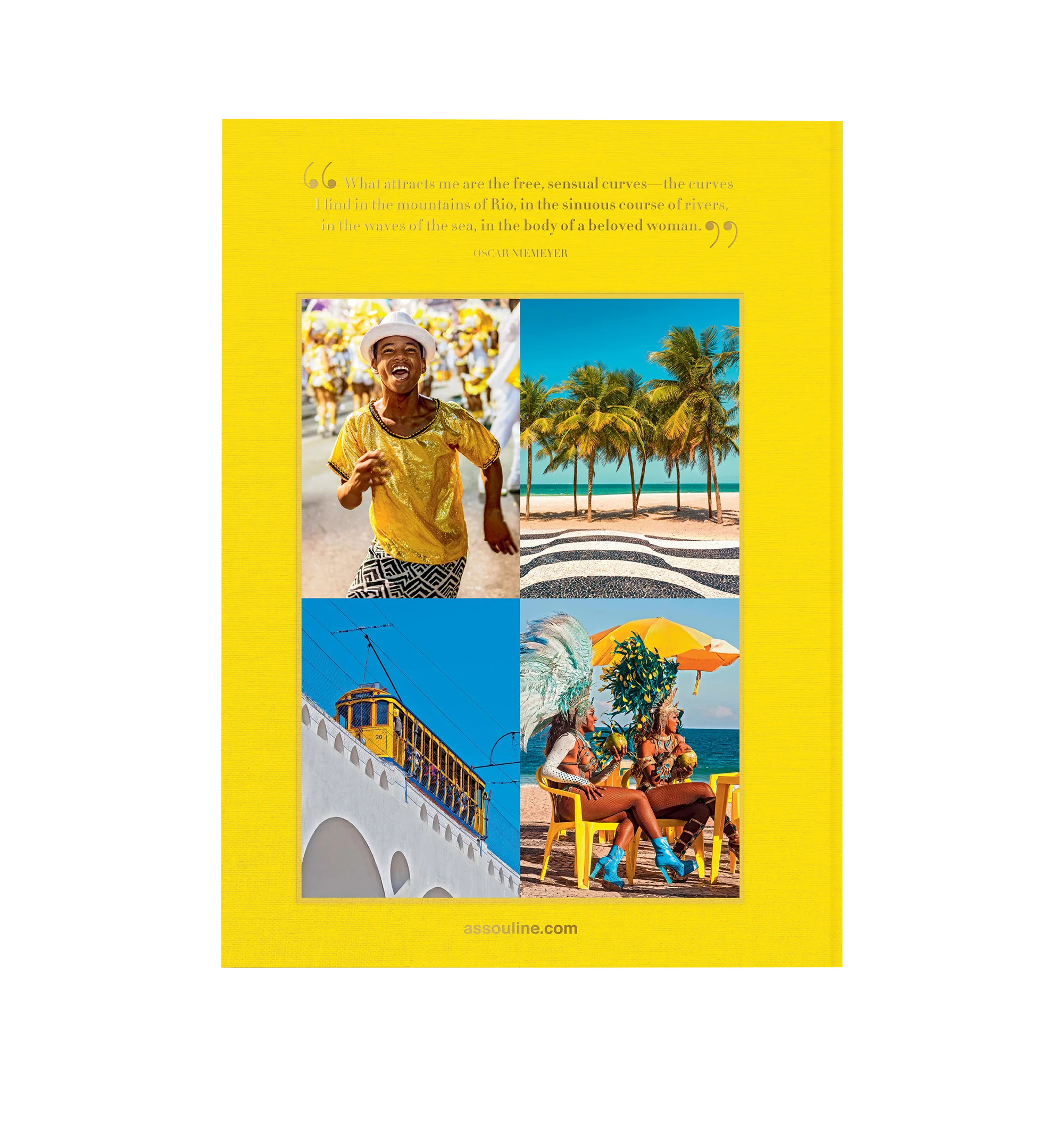 Image 3 of 4 - YELLOW - Assouline Rio de Janeiro is a luxury coffee table book that celebrates the vibrant culture, breathtaking landscapes, and unmistakable energy of Brazis iconic seaside city through captivating photography and engaging storytelling. Written by Bruno Astuto, this designer hardcover book explores Rio de Janeiro's legendary beaches, dynamic music and dance traditions, celebrated architecture, and colorful cultural heritage, offering an immersive portrait of one of Latin America's most in