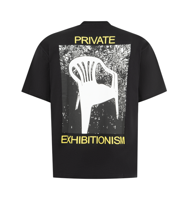 Image 2 of 2 - BLACK - PLEASURES Exhibition T-Shirt featuring relaxed fit, crewneck, short sleeves and logo on front. 100% cotton. 