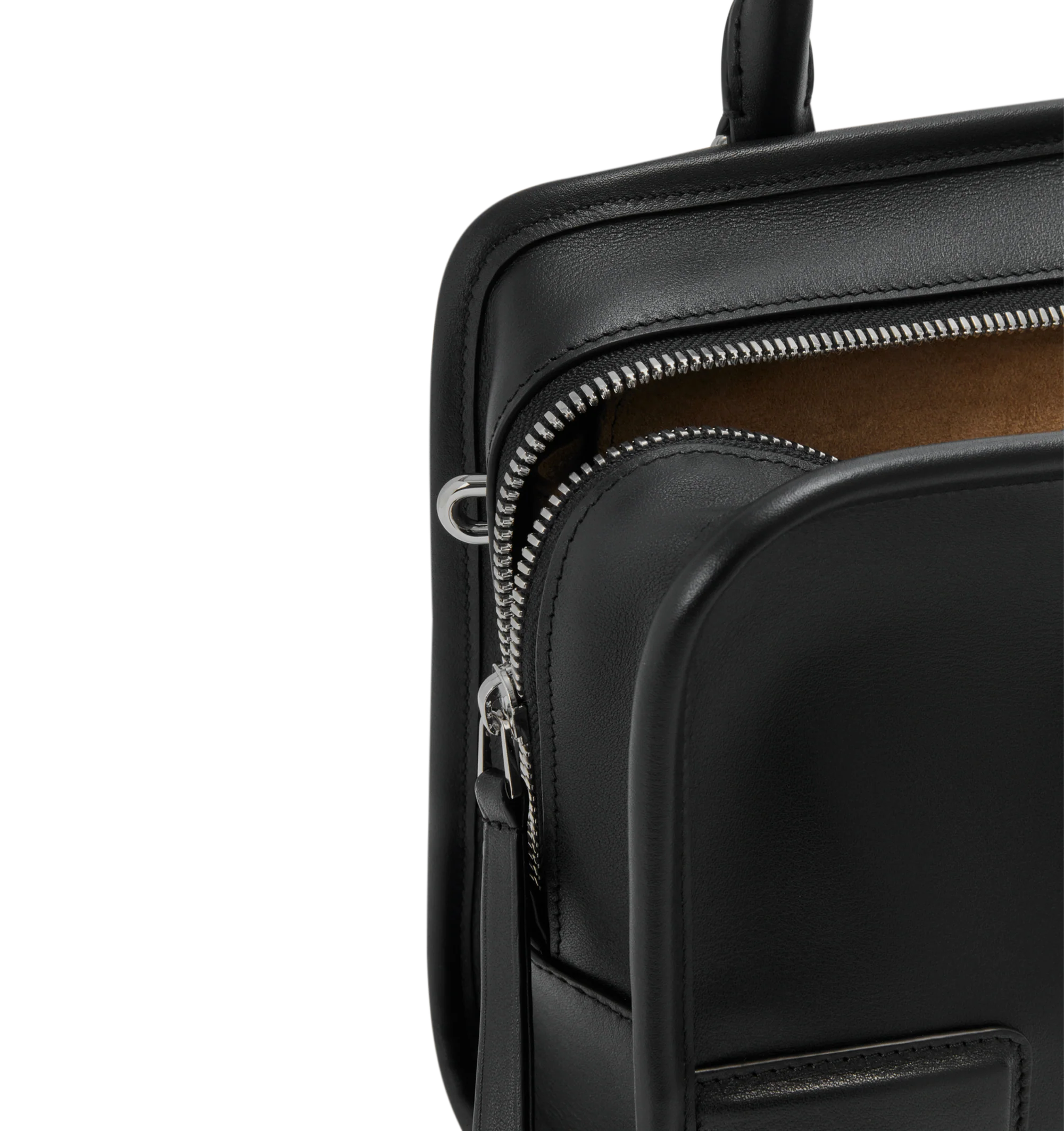 Image 16 of 16 - BLACK - Loewe Small Amazona 180 Bag in leather features a relaxed silhouette anchored by a single toron top handle, designed to be carried open, while a concealed closure secures the main compartment, three carry options: short handle, removable shoulder strap and crossbody, zip closure with two leather zip pullers, two compartments, main compartment closed with magnetic closure, internal flat pocket, left side d-ring for customization, nappa lambskin lining, and embossed double L branding.