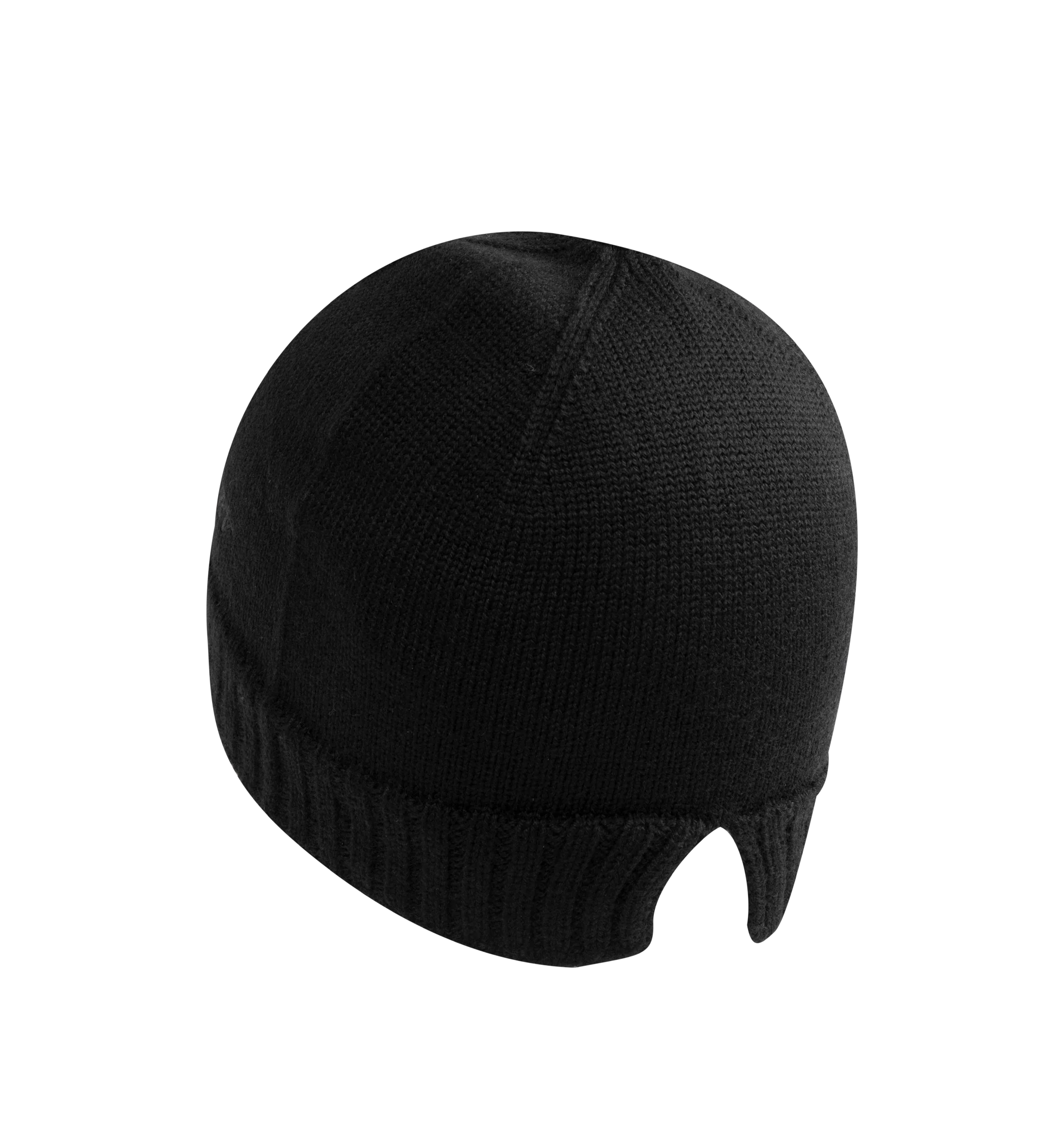 Image 2 of 2 - BLACK - Bottega Veneta Men's Beanie is crafted in a lightweight wool knit, featuring BV logo embroidery, and a slit at back. Made in Italy. 