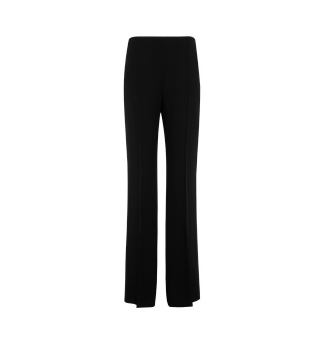 Image 1 of 3 - BLACK - The Row Womens Fabian Pants are crafted from silk cady. Features a low-rise fit, slightly flared leg, pressed front creases, single back besom pocket, and concealed side zip closure. Main Material: 100% Silk. Made in Italy.