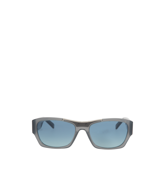 Image 1 of 3 - BLUE - GIVENCHY Square Logo Sunglasses featuring solid lenses, temple top of the front logo details and square frame. Acetate. 100% UV protection. Made in Italy.