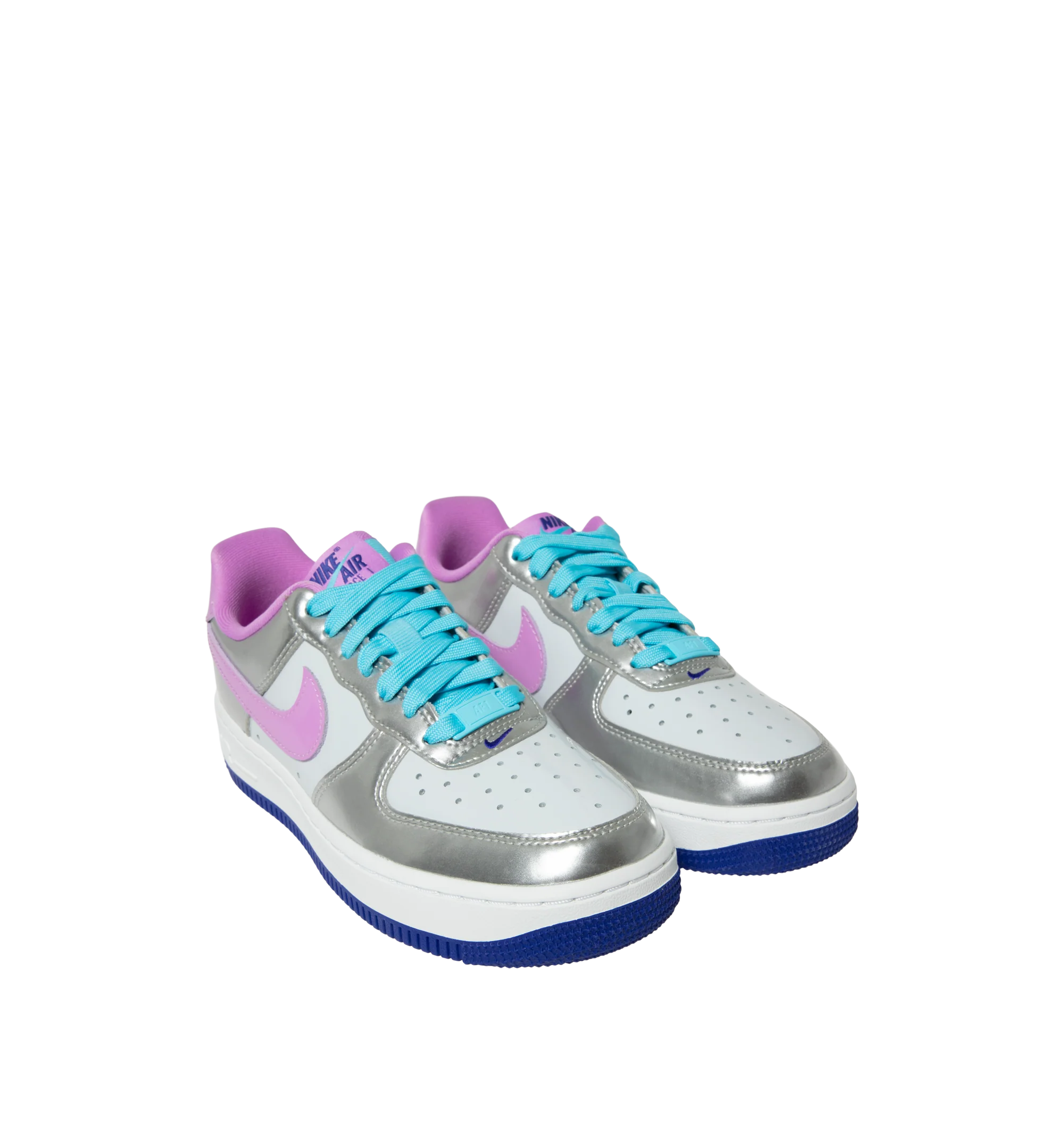 Image 2 of 5 - MULTI - Nike Women's Air Force 1 '07 WNBA Sneakers feature a genuine and synthetic leather upper with textile accents and a perforated toe box for breathable comfort and a timeless look. Celebrating the WNBA with a cosmic-inspired design, these lifestyle sneakers combine lightweight Nike Air cushioning with a durable rubber outsole featuring classic pivot-circle traction for everyday wear. Main Material: Genuine Leather, Synthetic Leather, and Textile. Midsole: Foam with Nike Air Unit. Sole:  