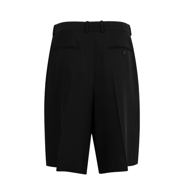Image 4 of 5 - BLACK - THE ROW Vesperis Short in smooth virgin wool gabardine with front double pleats, pressed front and back creases, mid-rise and slanted side pockets. 100% wool. Lined in 100% silk. Made in Italy.