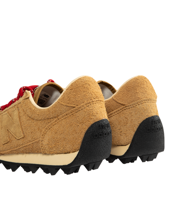 Image 3 of 5 - BROWN - NEW BALANCE Gator Run Sneaker featuring suede upper, low profile, colored laces, hairy suede upper, rubber outsole with treads and 'N' logo.