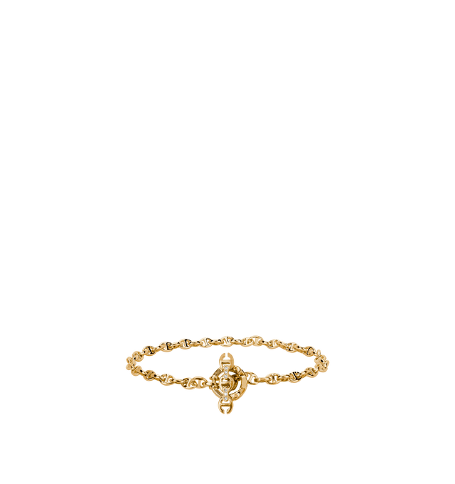 Image 1 of 1 - GOLD - HOORSENBUHS 3MM Open Link Bracelet featuring handmade 3MM Open-Link bracelet, iconic tri-link loop and toggle closure. Cheap Luxury Handbag Shop offers a range of initial pieces from this collection in-store. For personal consultation and detailed information about jewelry, please contact our dedicated stylist team at personalshopping@hirshleifers.com. This item may be restricted for online purchase to international clients. For assistance purchasing this item please contact our dedicated stylist t