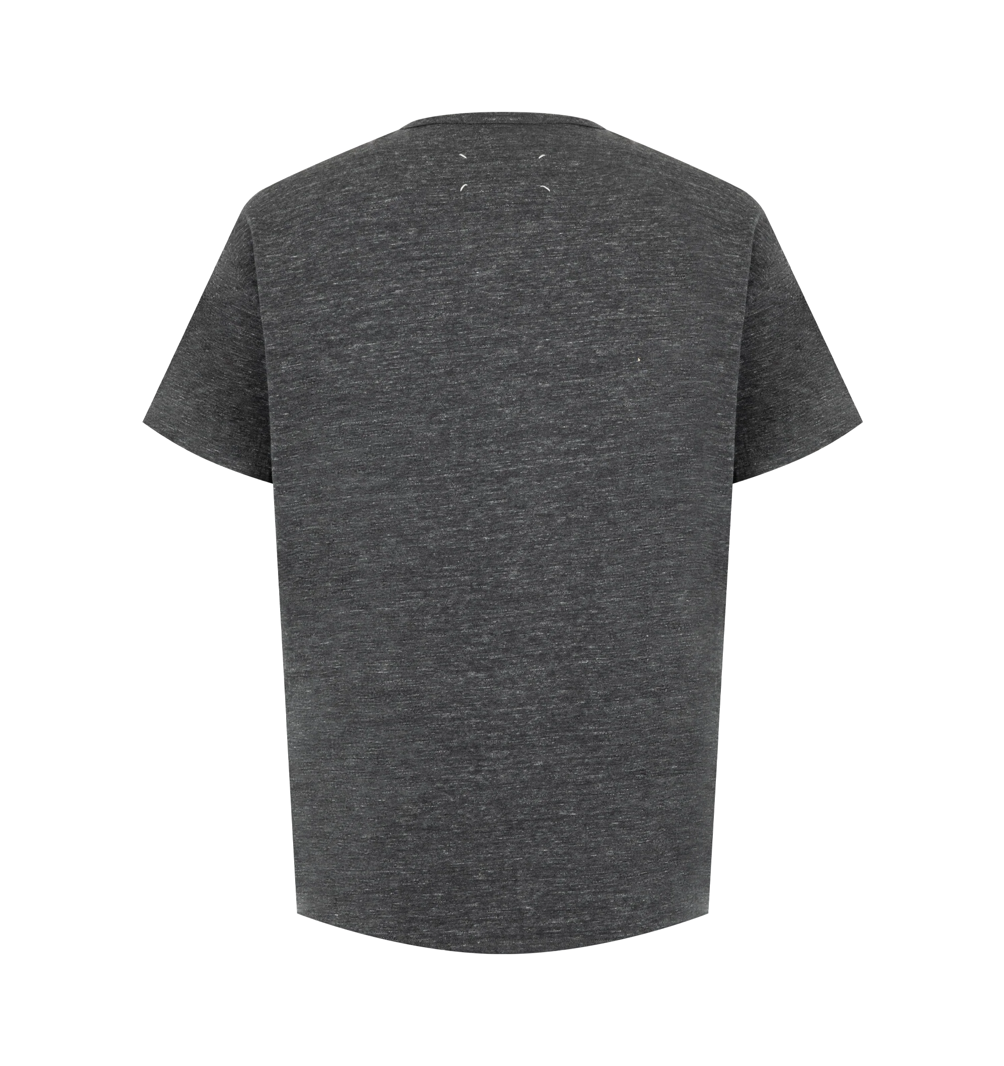 Image 2 of 2 - GREY - Maison Margiela Men's Graphic Cotton T-Shirt is crafted from cotton and features a classic crew neckline, drop shoulders, short sleeves, a tonal bird motif screen print inspired by the Artisanal 2025 collection, and the signature four white stitches at the back. This designer graphic T-shirt combines contemporary artistry with Maison Margiela's signature detailing for elevated everyday wear. Main Material: 100% Cotton. Made in Italy.