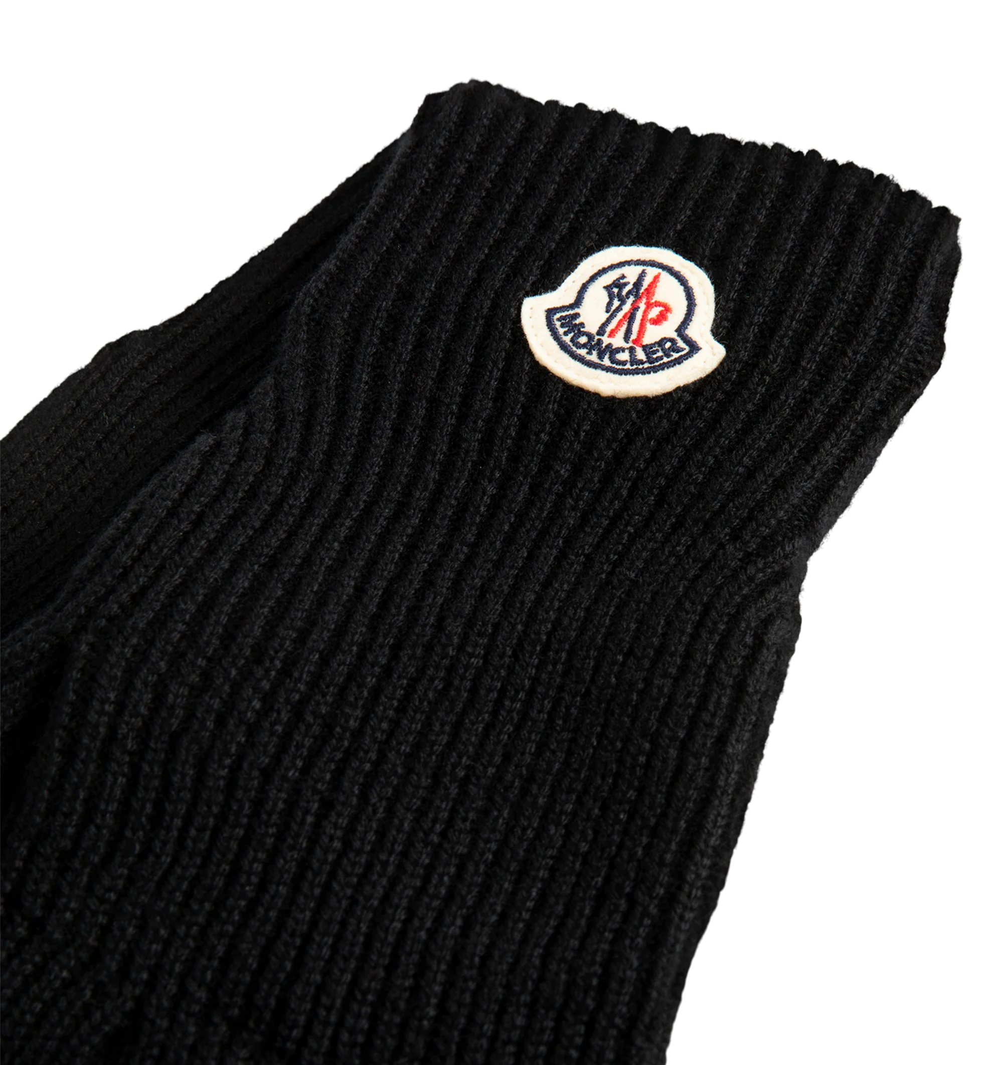 Image 2 of 2 - BLACK - Moncler Wool Gloves are crafted from ultrafine wool, these gloves for men bring warmth and protection through the cold season.