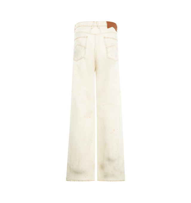 Image 2 of 3 - WHITE - RHUDE Traxedo Jean featuring a wide-leg silhouete, five-pocket style and zip fly, button closure. 100% cotton. Made in USA. 