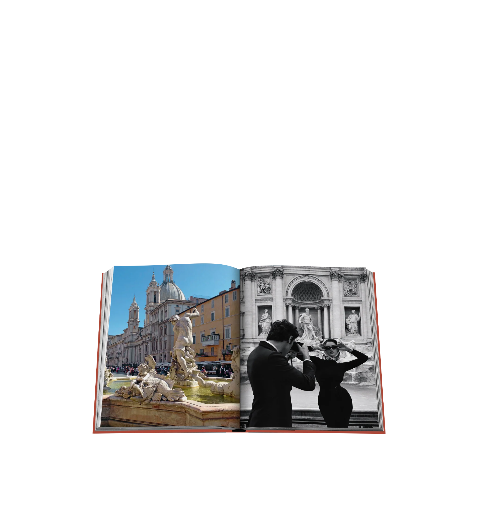 Image 4 of 4 - ORANGE - Assouline Roma Eterna is a luxury coffee table book that celebrates the timeless grandeur, rich history, and vibrant contemporary culture of Rome through captivating photography and engaging storytelling. Written by James Horncastle with a foreword by Cesare Cunaccia, this designer linen hardcover book explores the Eternal City's iconic landmarks, celebrated cuisine, fashion, art, and hidden neighborhoods, offering an immersive portrait of one of the world's most enduring cultural ca