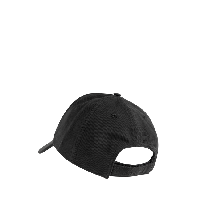 Image 2 of 2 - BLACK - VETEMENTS Monday Pristine Cap featuring embroidered text on front, curved brim and adjustable strap. 100% cotton. Made in Portugal.