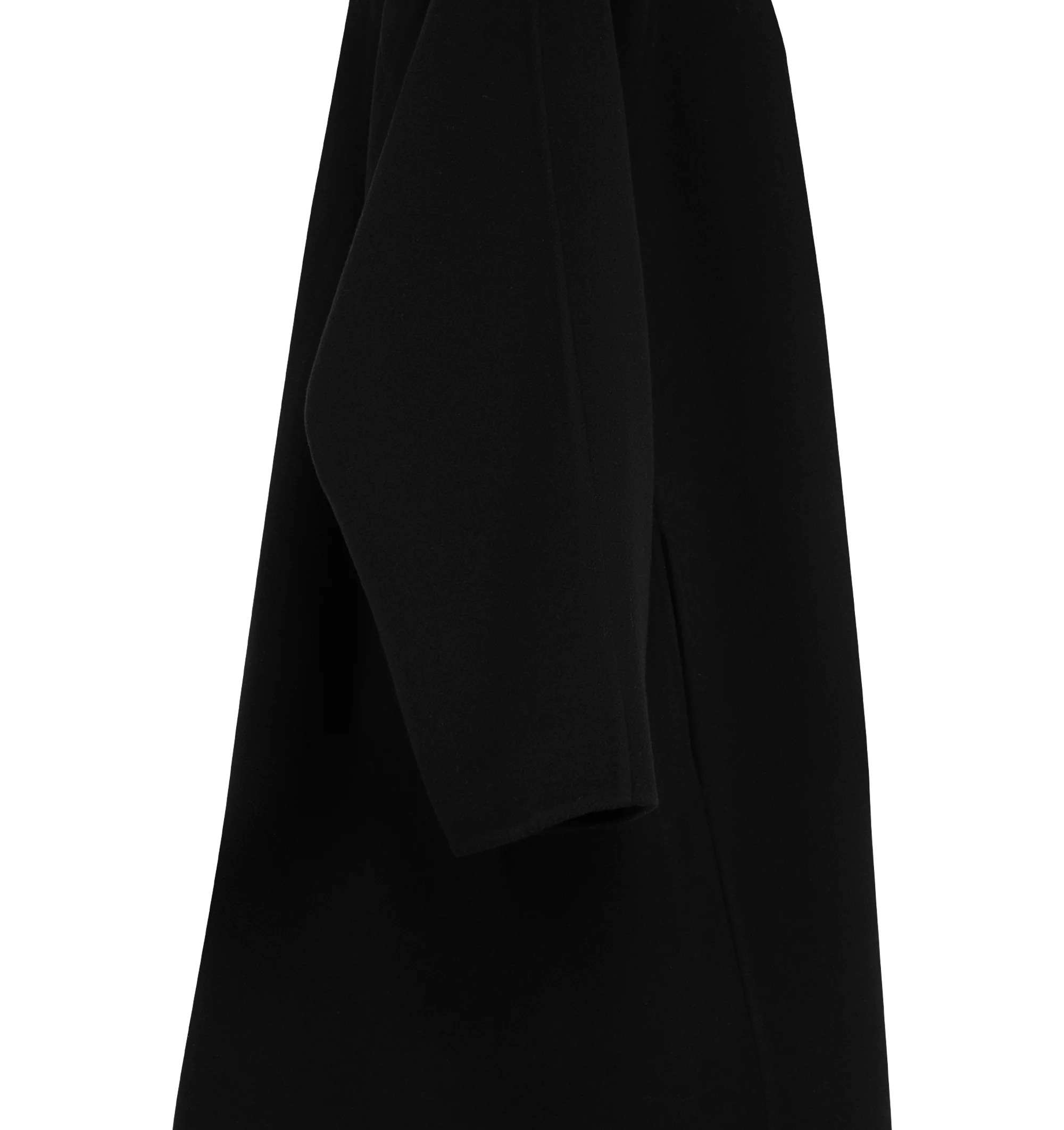 Image 3 of 3 - BLACK - The Row Women's Ina Coat is crafted from a luxurious wool blend with recycled cashmere and features an oversized A-line silhouette inspired by mid-century outerwear. Finished with a button-front closure and smooth silk lining, this designer coat combines exceptional Italian craftsmanship with timeless tailoring, creating an elegant outerwear staple for cooler seasons. Main Material: 75% Wool, 20% Nylon, 5% Recycled Cashmere. Lining: Silk. Made in Italy. 