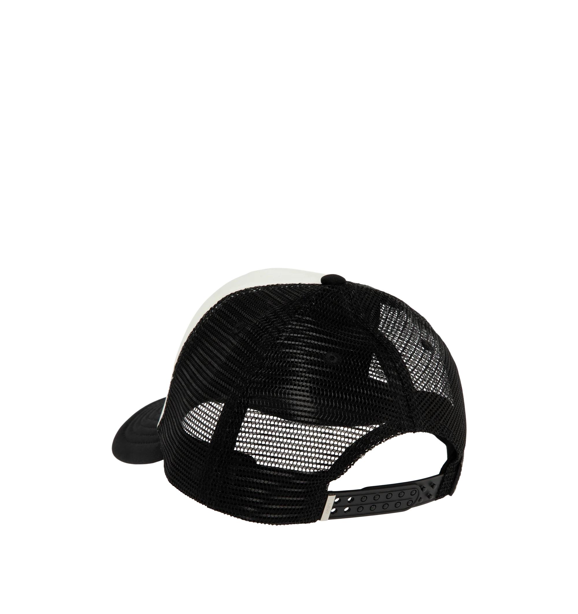 Image 2 of 2 - BLACK - Amiri Wave Foam Trucker Hat features a structured foam-front construction with signature graphic detailing for a bold, vintage-inspired finish. Designed with a breathable mesh back and adjustable snapback closure, this designer trucker hat combines classic Americana styling with AMIRI's signature Los Angeles streetwear aesthetic.