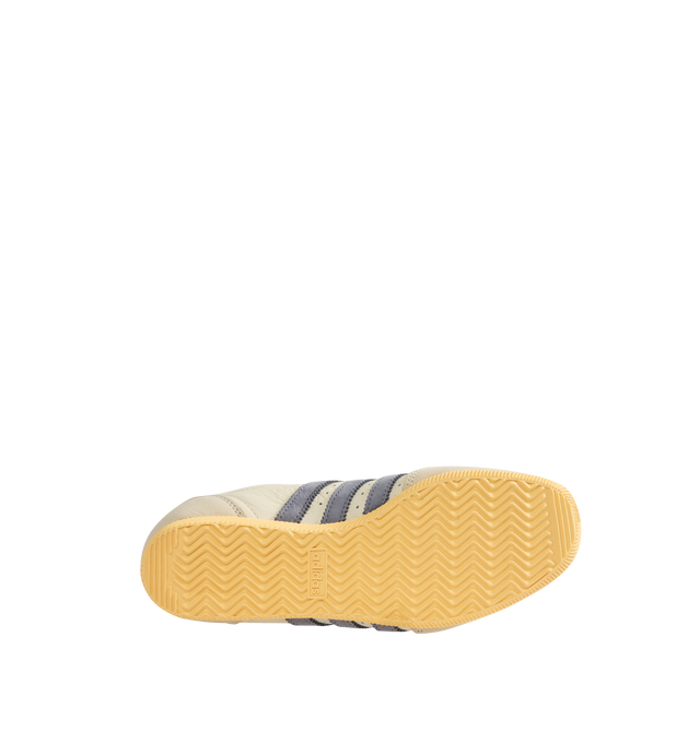 Image 4 of 5 - MULTI - Adidas Japan W Sneakers are a low top, lace-up style with leather uppers, perforations for breathability, double stitching at the toes and heel counters for durability and support, textured EVA midsoles, and signature gold branding.  