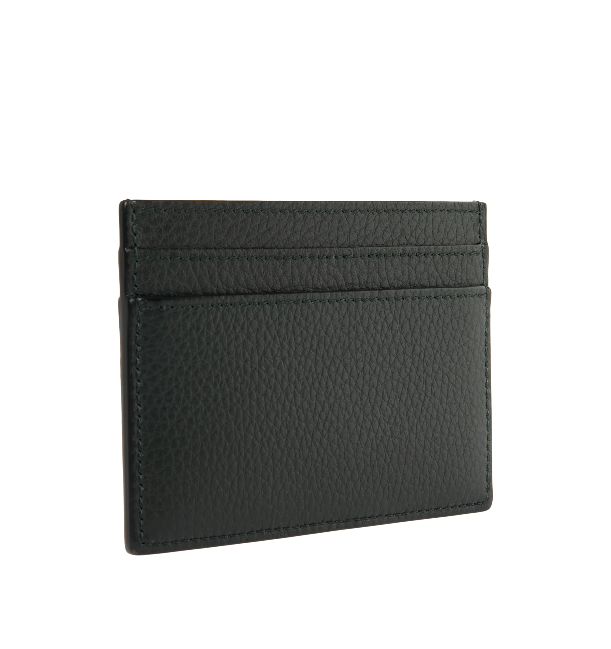 Image 2 of 3 - GREEN - Saint Laurent Mens Card Holder is crafted from leather. Features multiple card slots and gold-tone hardware. Dimensions: 10.5 7.5 cm. Main Material: Leather; Hardware: Gold-Tone Metal. Made in Italy.