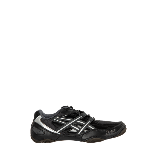Image 1 of 5 - BLACK - ASICS Hypersync Sneaker featuring synthetic leather overlays, decorative stitching details, a low-profile, OrthoLite X-40 sockliner, OrthoLite heel cup and AHARPLUS outsole rubber.