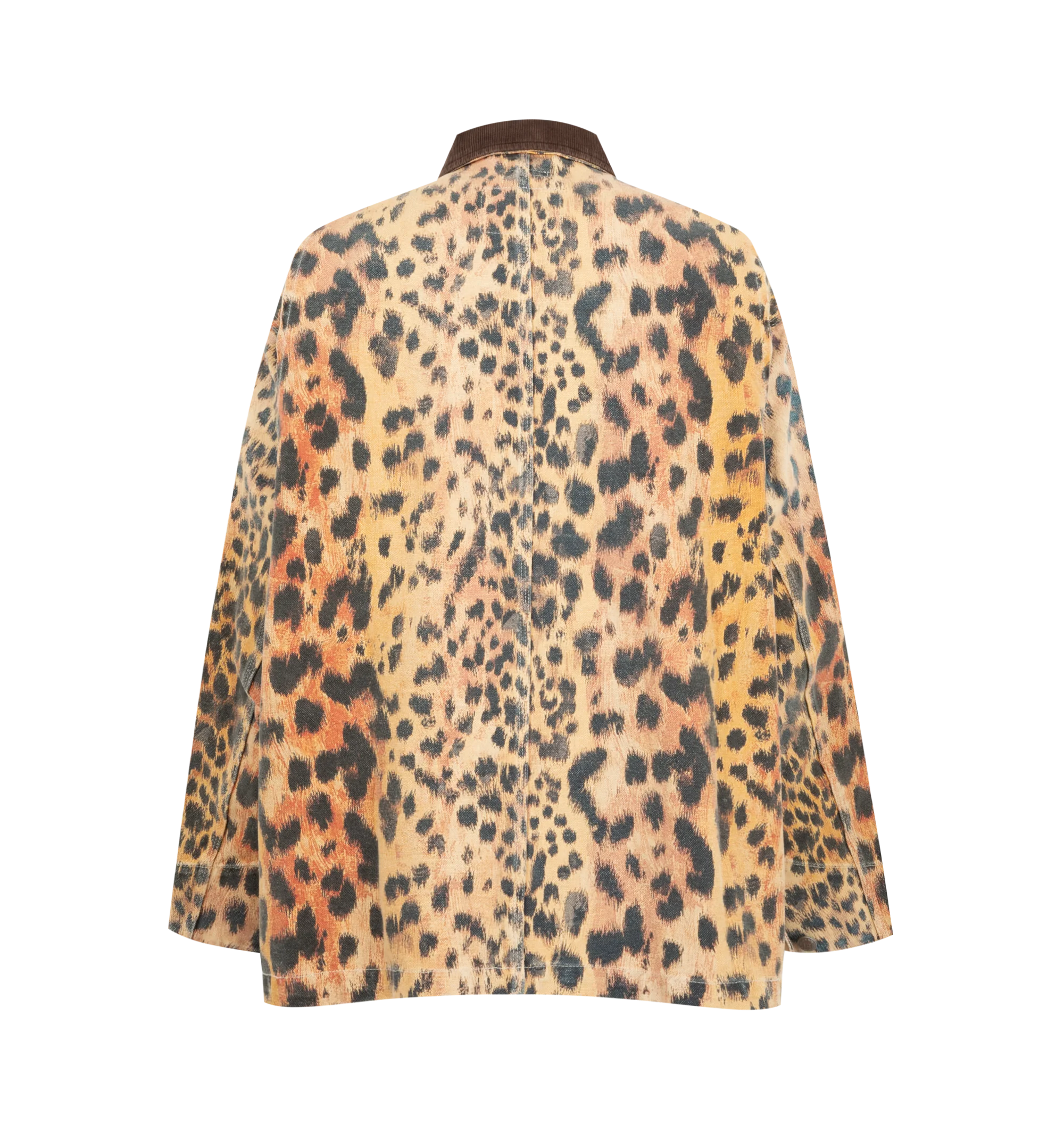 Image 2 of 2 - MULTI - R13 Womens Relaxed Chore Jacket is crafted from Japanese heavy cotton canvas and features a relaxed fit with a blue floral print and paint-splatter detailing. Main Material: 100% Cotton. 