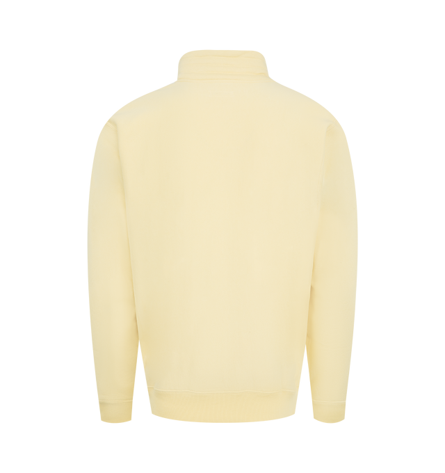 Image 2 of 2 - YELLOW - KAPTAIN SUNSHINE Suvin Sweat Halfzip Pullover featuring relaxed fit, half-zip polo collar and ribbed hem and cuffs. 100% cotton. Made in Japan. 