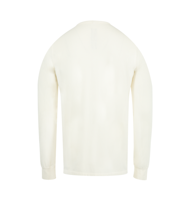 Image 2 of 2 - WHITE - RICK OWENS Thermal Top featuring crew neckline, long sleeves, ribbed cuffs, center back seam, pullover style and classic fit. 100% cotton. Made in Italy.