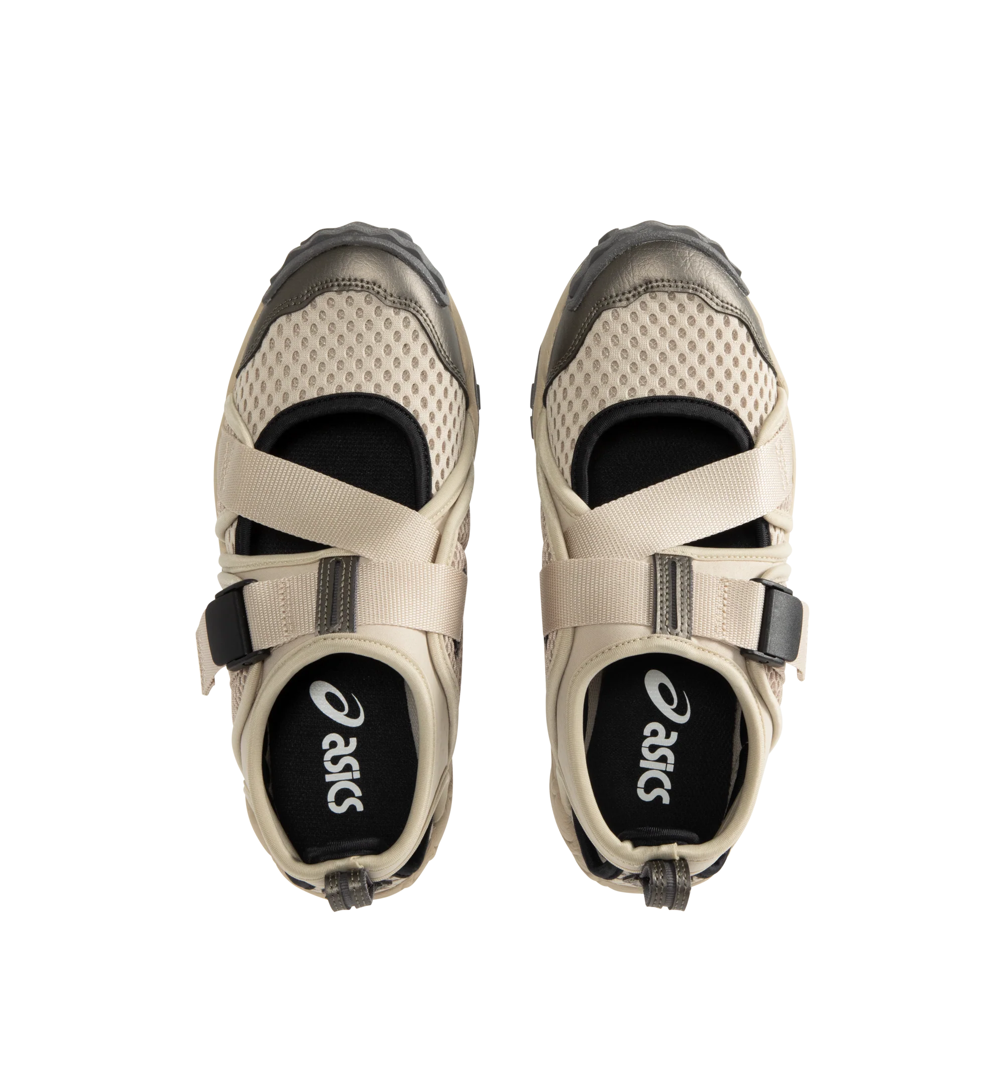 Image 5 of 5 - NEUTRAL - ASICS Mens Sneakers feature a breathable mesh and textile upper with GEL cushioning technology for enhanced comfort. Designed with a belt-style closure, heel pull tab, and durable rubber outsole. Upper: Mesh and Textile; Midsole: GEL Cushioning; Outsole: Rubber. Made in Vietnam.