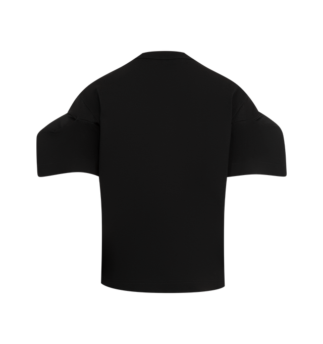Image 2 of 2 - BLACK - SACAI Geoff Jersey T-Shirt featuring short sleeves, crew neck, loose fit and graphic text on front. Cotton.  