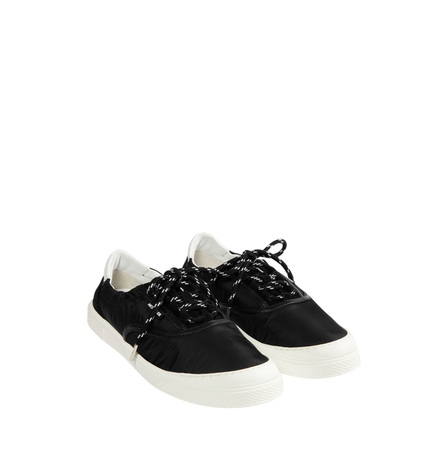 Image 2 of 5 - BLACK - MONCLER Vera Leisure Sneakers featuring nylon upper, leather lining, lace-up closure and rubber sole. Made in Italy.