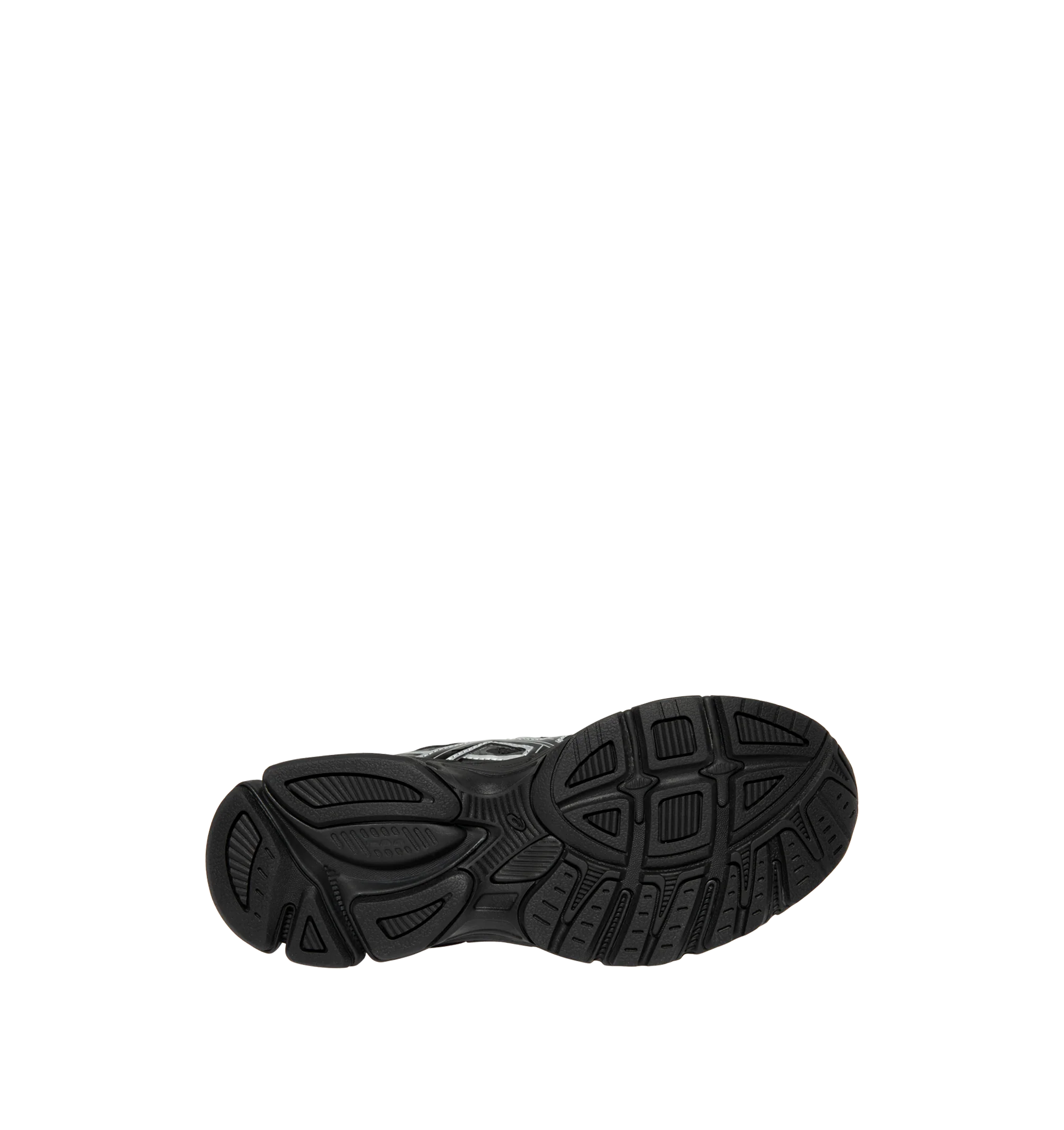Image 4 of 5 - BLACK - Asics Men's GEL-STRATUS MC Sneakers feature an air mesh upper with synthetic leather overlays for breathable comfort, durability, and a technical-inspired look. Drawing from the brand's 2010s running heritage, these lifestyle sneakers combine rearfoot GEL technology with a cushioned midsole for enhanced shock absorption and everyday comfort. Main Material: Synthetic Leather and Mesh. Sole: Rubber.