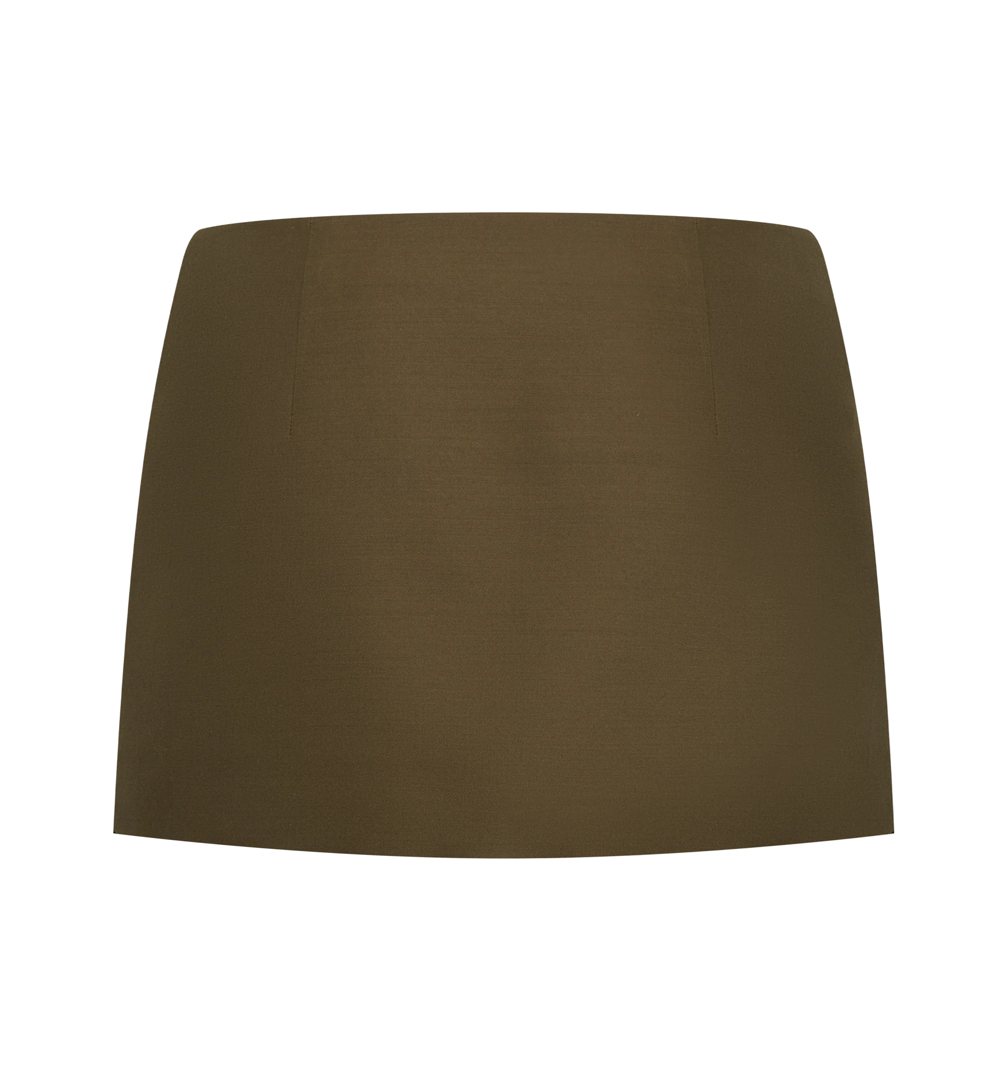 Image 2 of 3 - BROWN - Khaite minimal miniskirt that gains structure from cady selected for its rich texture, beautiful drape, and silken luster. Concealed zipper closure at side. Wool silk cady (74% wool, 26% silk ) 