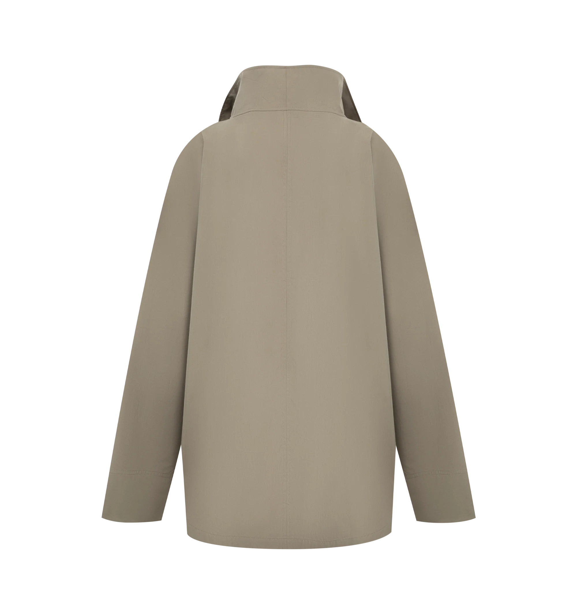 Image 2 of 2 - GREY - TOTEME Summer Parachute Jacket featuring snap buttons, patch pockets and light, washed and water-repellent fabric. 60% cotton organic, 40% polyamide recycled.