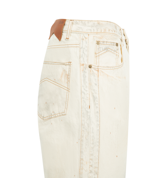 Image 3 of 3 - WHITE - RHUDE Traxedo Jean featuring a wide-leg silhouete, five-pocket style and zip fly, button closure. 100% cotton. Made in USA.