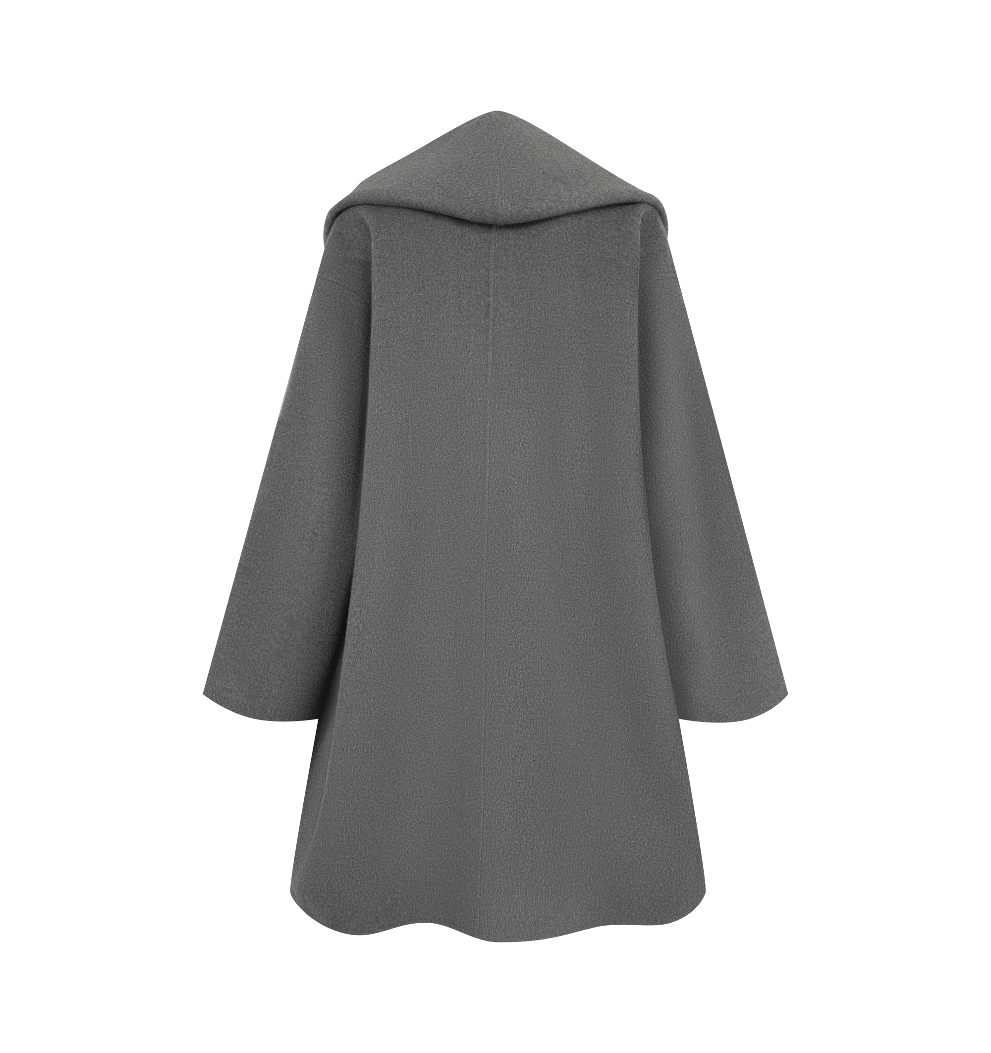 Image 2 of 3 - GREY - Toteme Women's Hoodie Coat is inspired by a hooded sweatshirt, crafted from substantial wool doubl with a generous hood that creates an architectural frame. Material: 100% RWS wool.