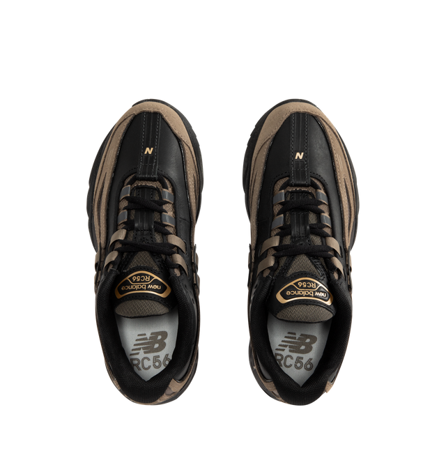 Image 5 of 5 - BLACK - NEW BALANCE RC56 Sneaker featuring leather and suede upper, low-profile design and lace up closure.