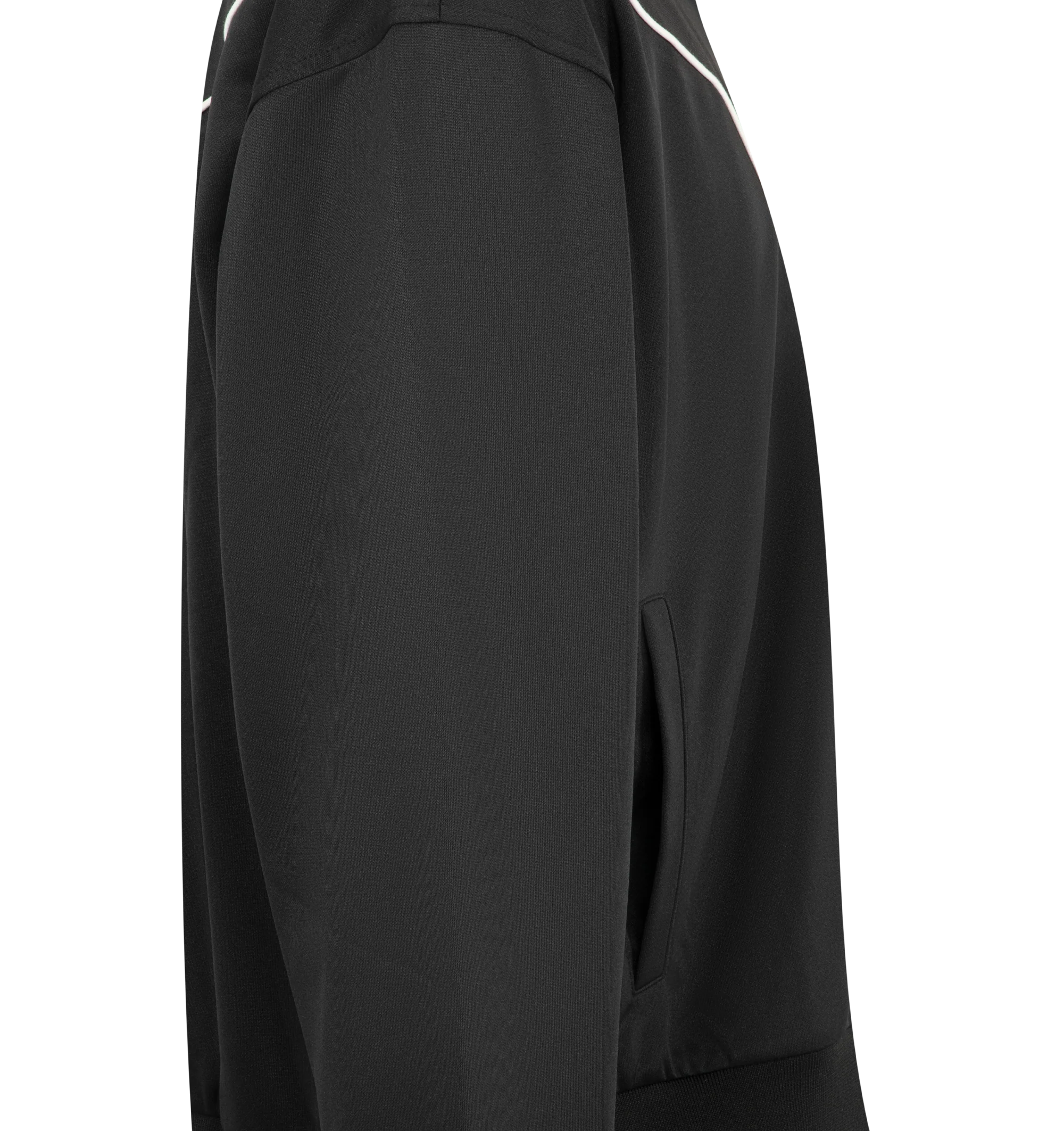 Image 3 of 3 - BLACK - Amiri Men's Western Track Jacket is crafted from polyester and features a sporty track-inspired silhouette elevated with intricate Western-style embroidery across the front and back. Main Material: Polyester. Details: Western-Style Embroidery at Front and Back.