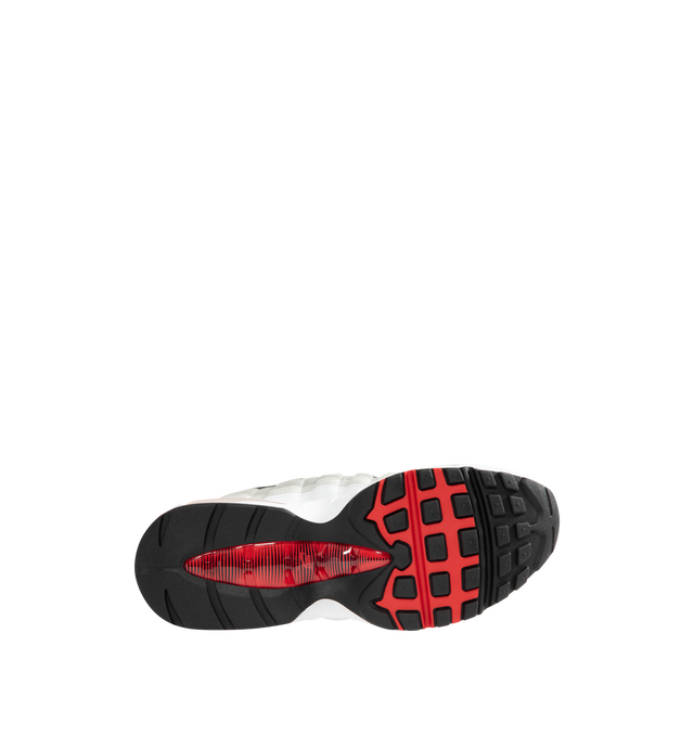 Image 4 of 5 - WHITE - NIKE Air Max 95 Big Bubble Premium Sneaker featuring visible Max Air cushioning, flex grooves in the midsole and outsole, foam midsole and rubber outsole. 
