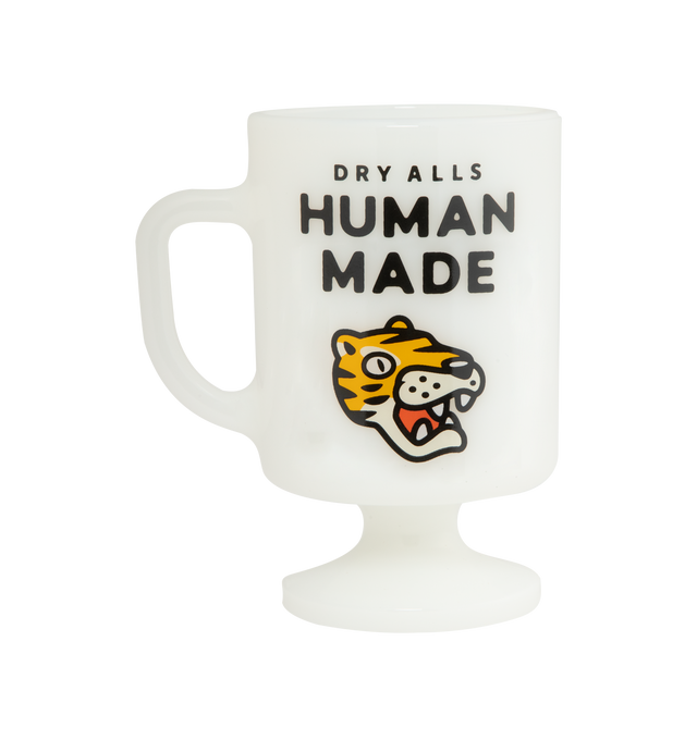 Image 1 of 2 - WHITE - HUMAN MADE Animal Glass Tumbler featuring printed branding graphic and handmade from borosilicate glass. Made in Japan.