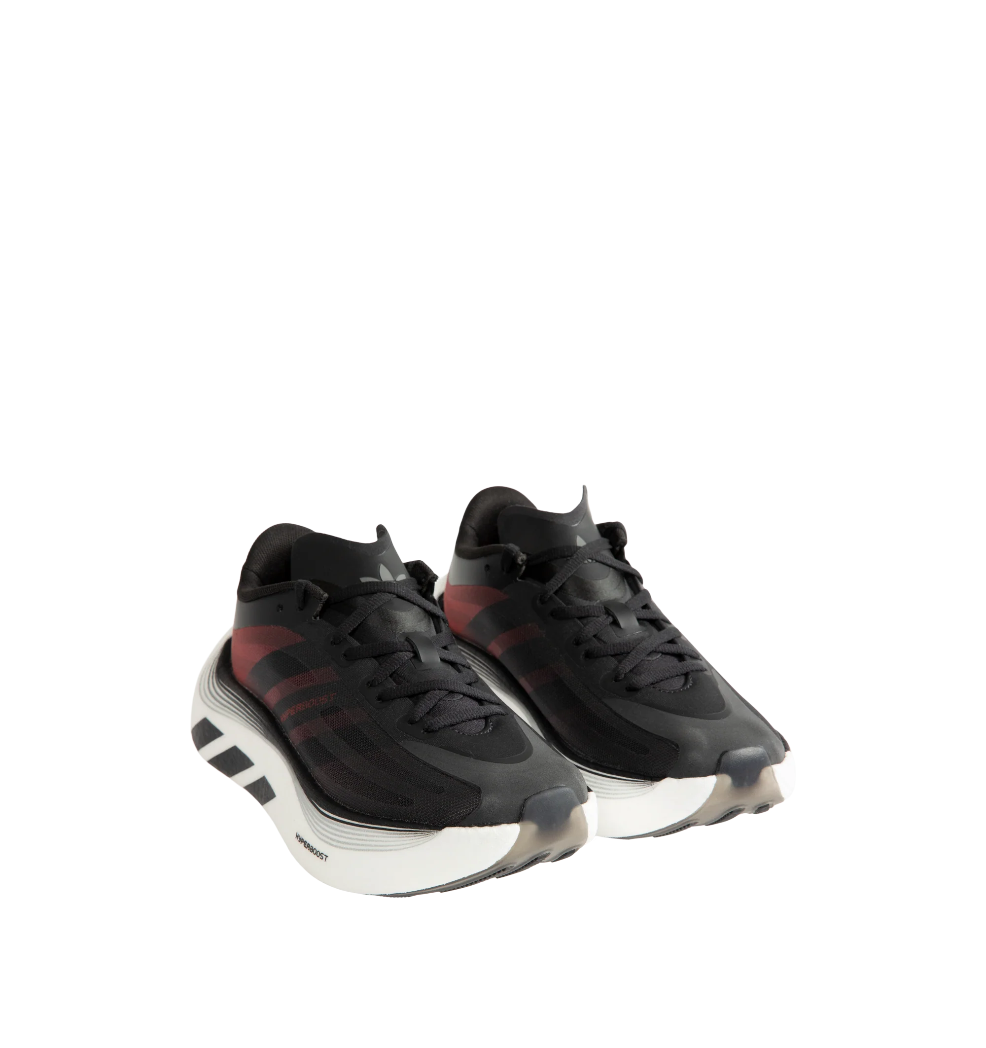 Image 2 of 5 - BLACK - Adidas Hyperboost EPHR LT Sneakers feature a semi-transparent mono mesh upper that showcases the internal exoskeleton for a lightweight feel, enhanced breathability, and a modern aesthetic. This designer sneaker combines innovative construction with everyday comfort and performance. Main Material: Mesh and Synthetic. 